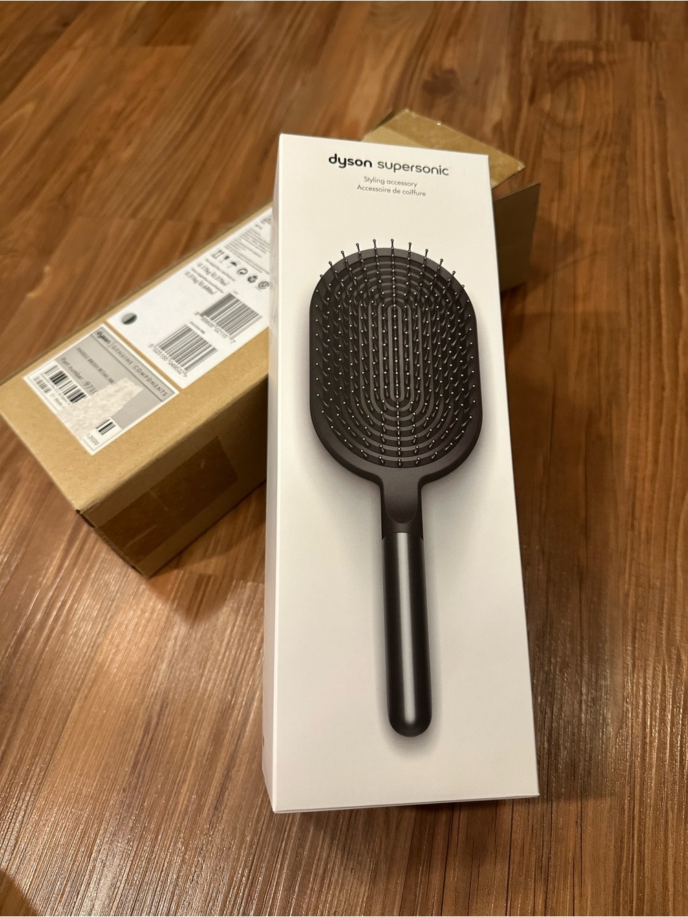 New in Box Dyson Designed Paddle Hair Brush (Nickel/Black)